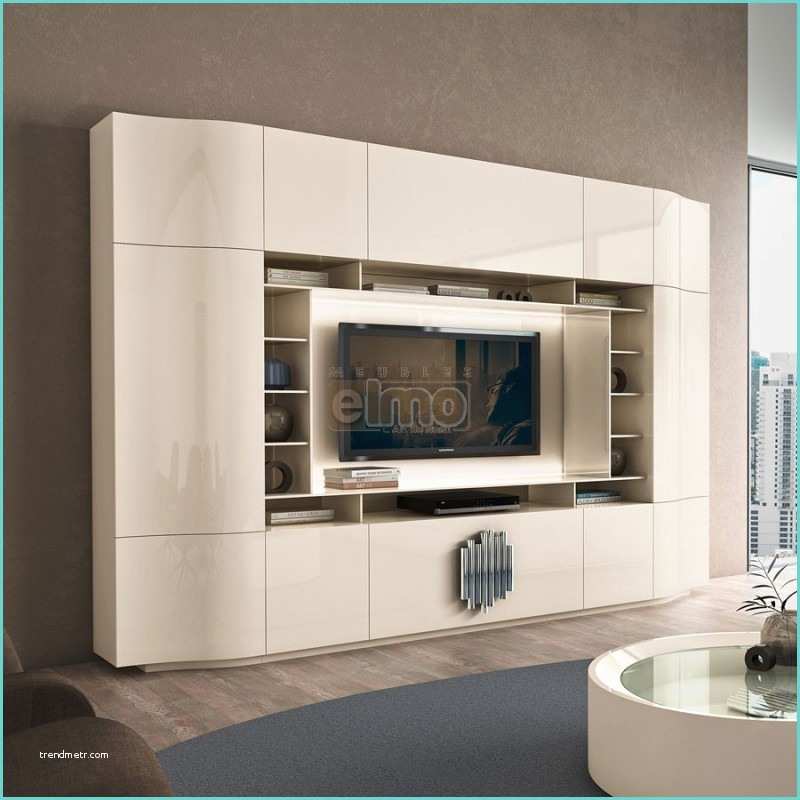 Living Moderne Pour Salon Meuble Tv Living Design Moderne Portes Push Laque