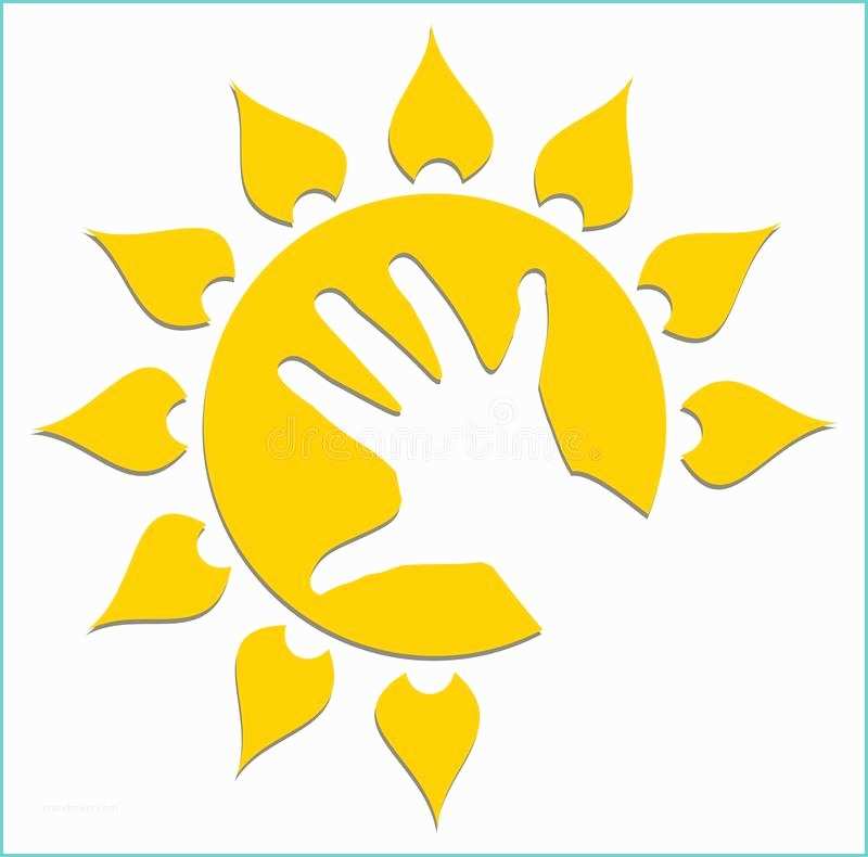 Logo B Avec Une Couronne Rouge Logo Avec Une Main Et Le soleil Des Enfants Illustration
