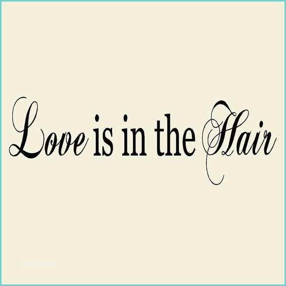Love is In the Hair Quote Love is In the Hair 12"h X 48"w Salon Vinyl Wall Decal