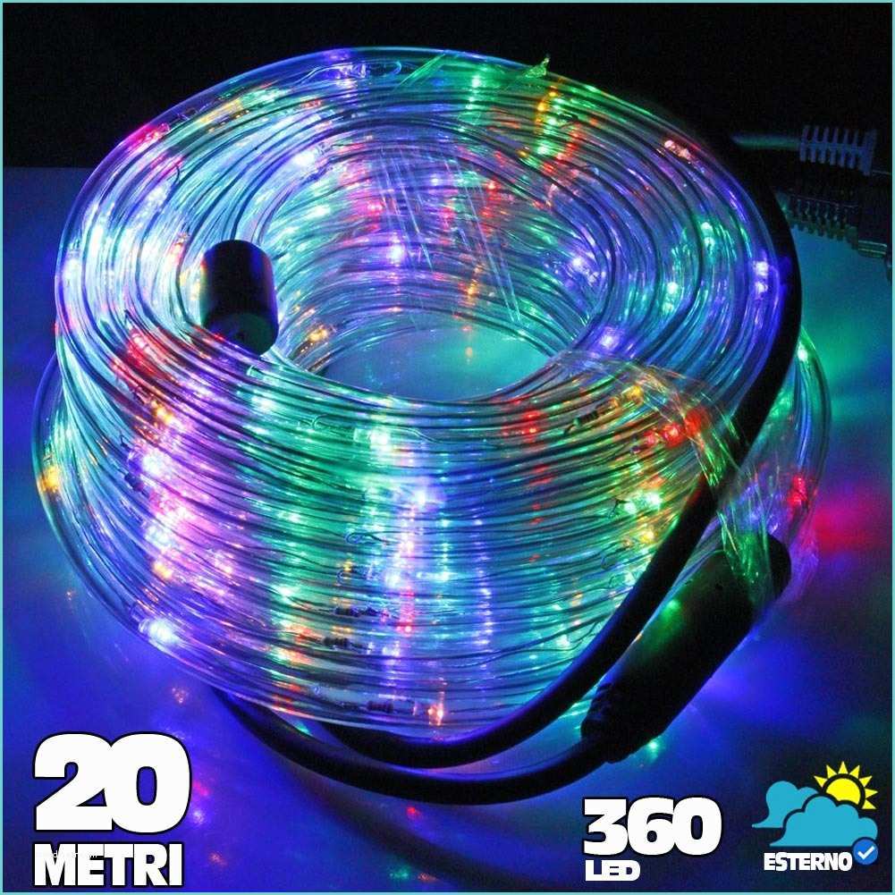 Luci Natale Esterno Offerte Tubo Luminoso A Led 360 Luci Multicolor 20 Metri Per Uso