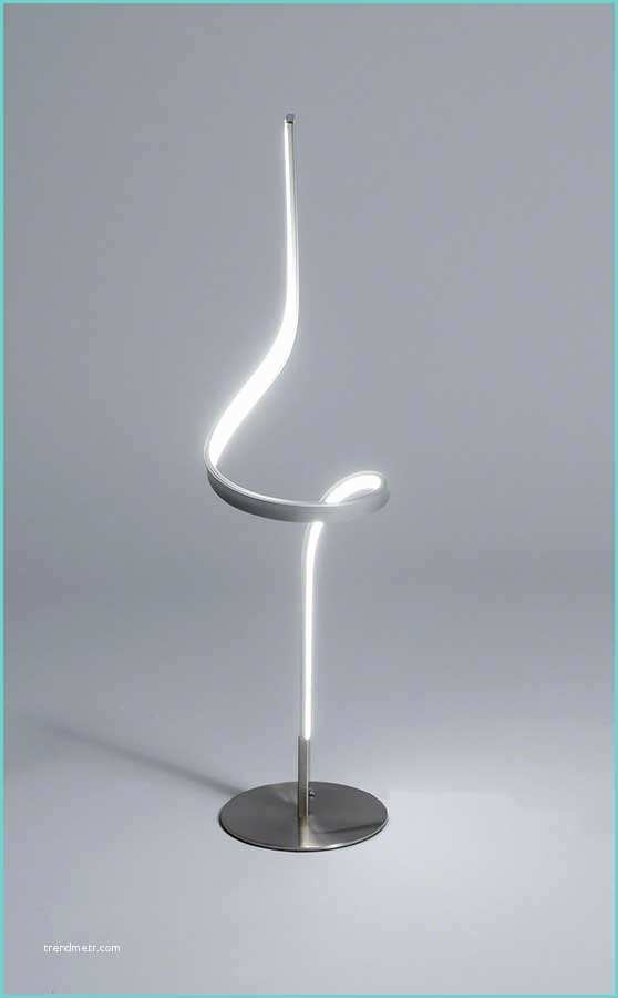 Luminaire A Poser Au sol Lampe à Poser Design Led Acier Chromé Clara
