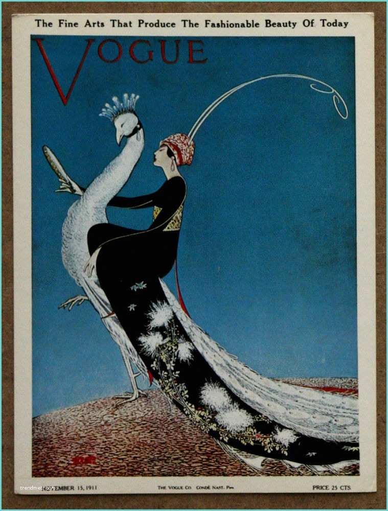 Magazine Art Et Dcoration Vogue Magazine Cover Peacock Fashion 1911 Art Deco
