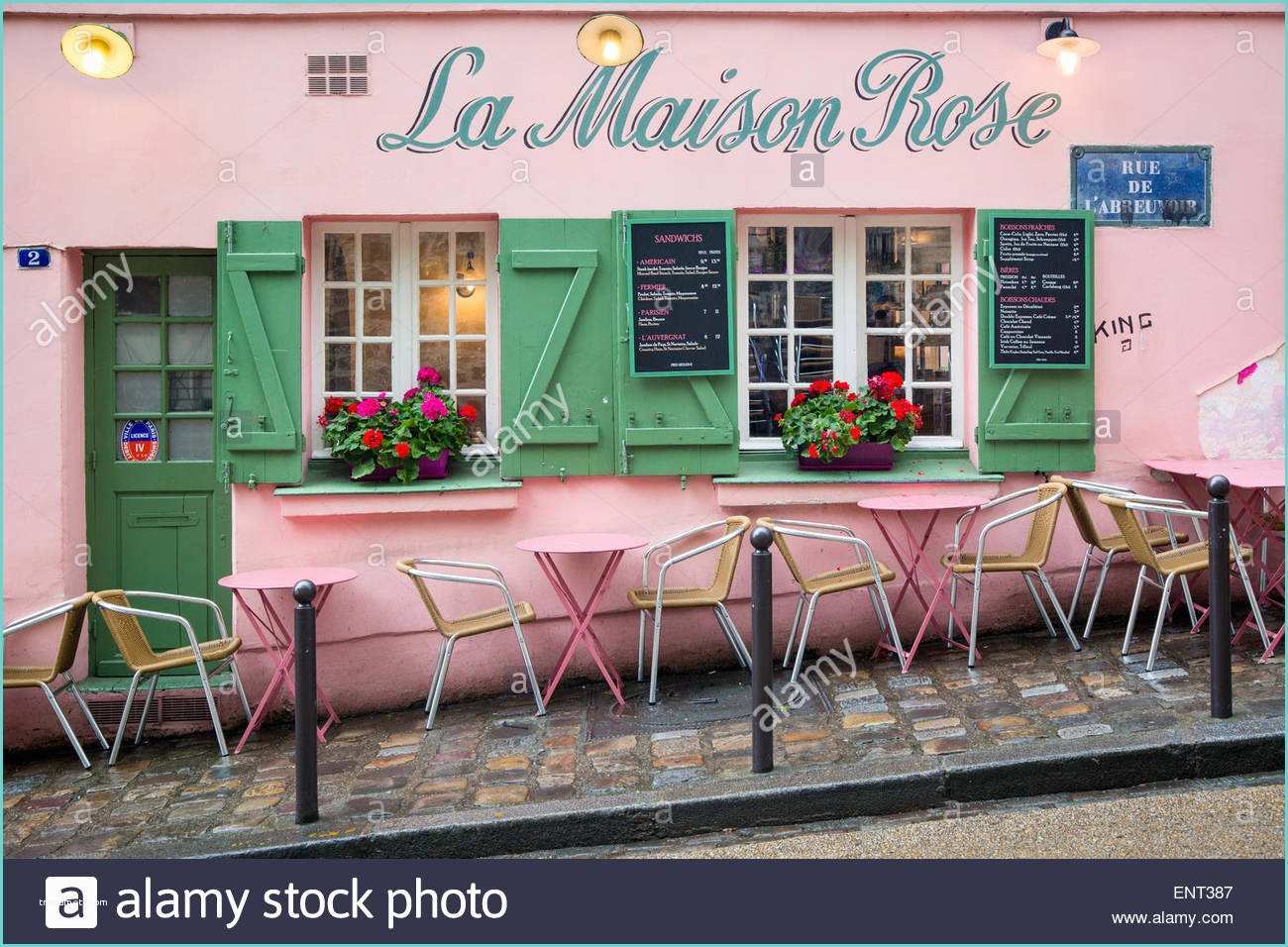 Maison Stock Images Cafe La Maison Rose Montmartre Paris France Stock