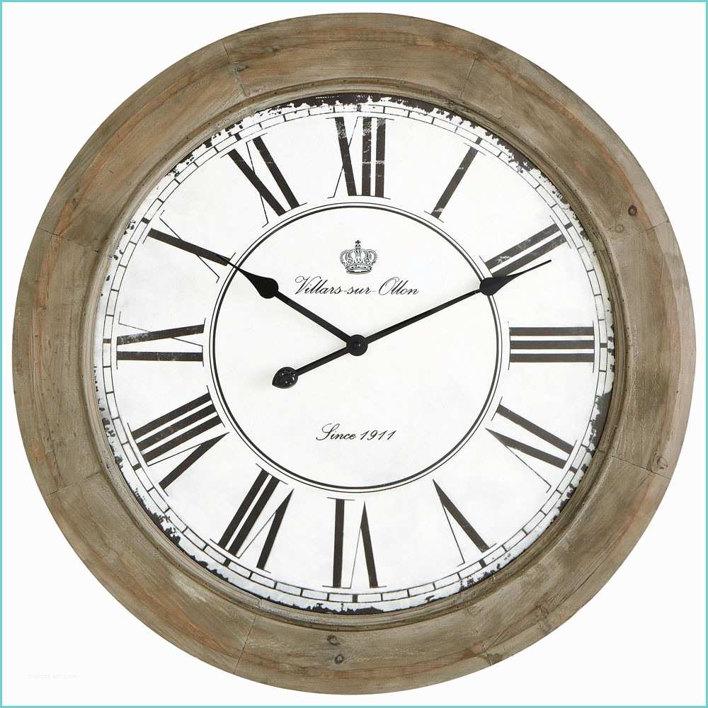 Maisons Du Monde Horloge Horloge En Bois Blanchi D 74 Cm Chalet