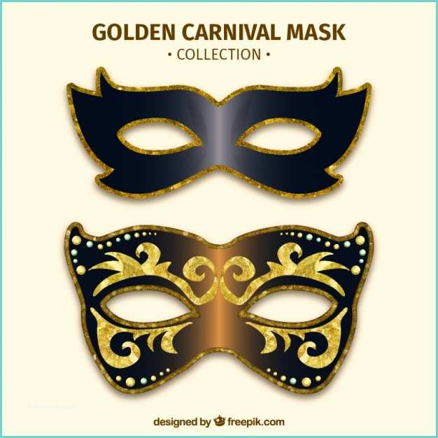 Mask Color De V33 Golden Carnival Mask Set Vector