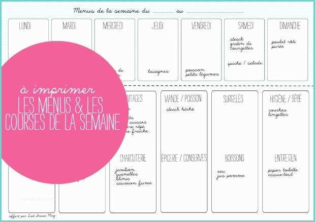 Menu De La Semaine Imprimer 15 Best Images About Planning organisation A Imprimer On