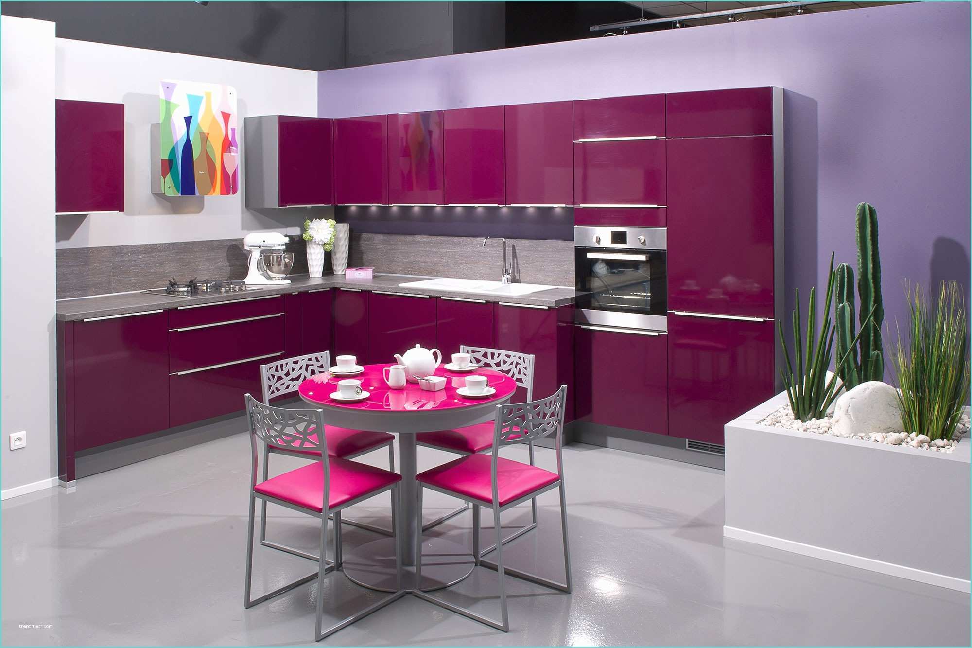 Meuble De Cuisine Prune Lacquered Kitchen Cabinets Zyinga Cuisine Girly Home