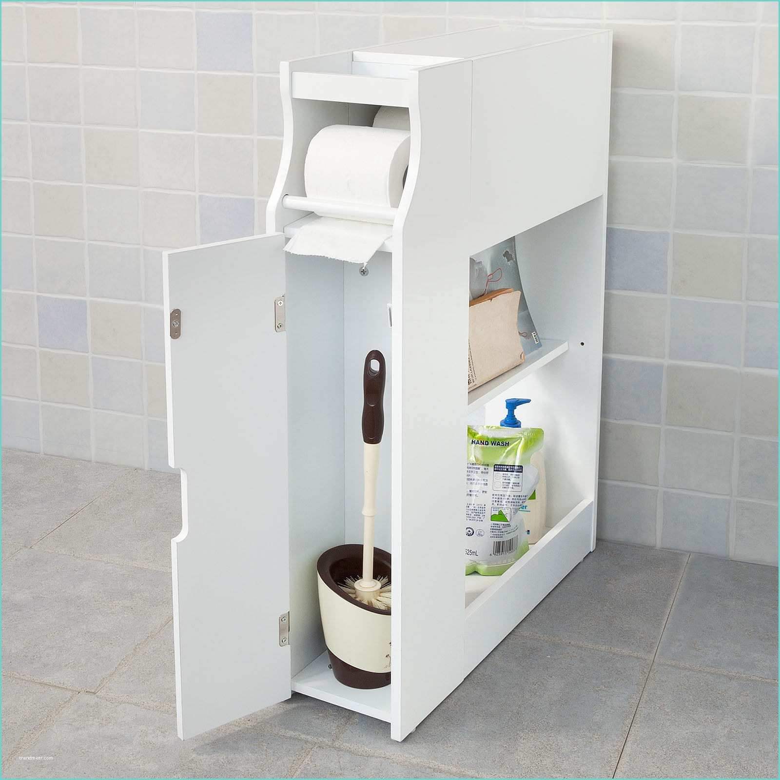 Meuble organiseur toilette sobuy Meuble De Rangement Armoire Wc Pr Papier toilette