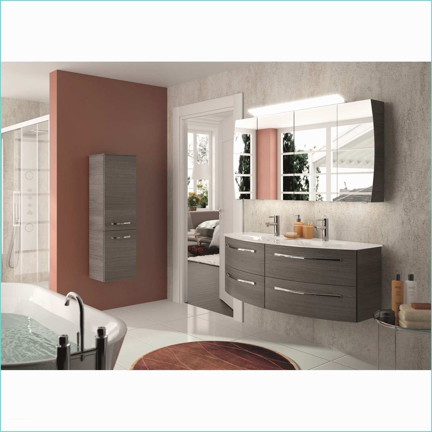 meuble de salle de bains image decor gris graphite 130 cm e
