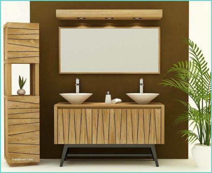 meuble de salle de bain arrezo l140 cm en teck art fr 68