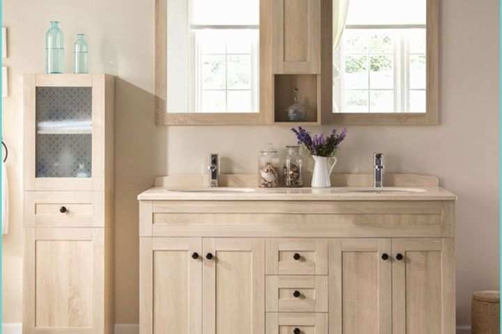 Meuble Salle De Bains En Bois Ensemble Meuble Double Vasque 150 Cm Couleur Bois