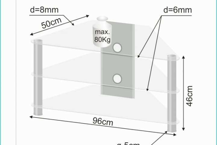 Meuble Tv Angle Verre Meuble D Angle Tv En Verre Clair 96x46x50cm