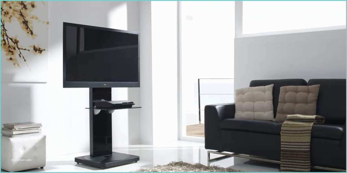 Meuble Tv Avec Support Pivotant Gisan Fs121 Noir
