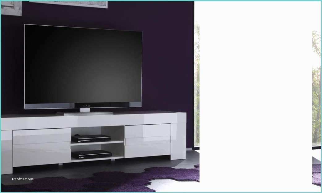 Meuble Tv Laqu Blanc Design Meuble Tv Hifi Design Elios Coloris Blanc Laqué