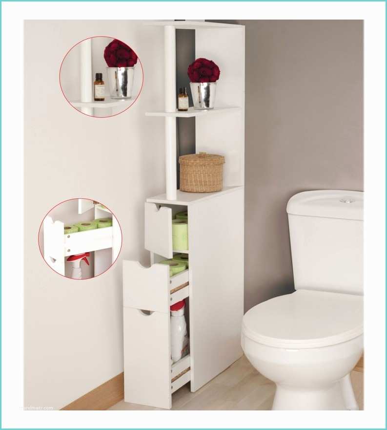 meuble wc etagere bois gain de place pour toilettes