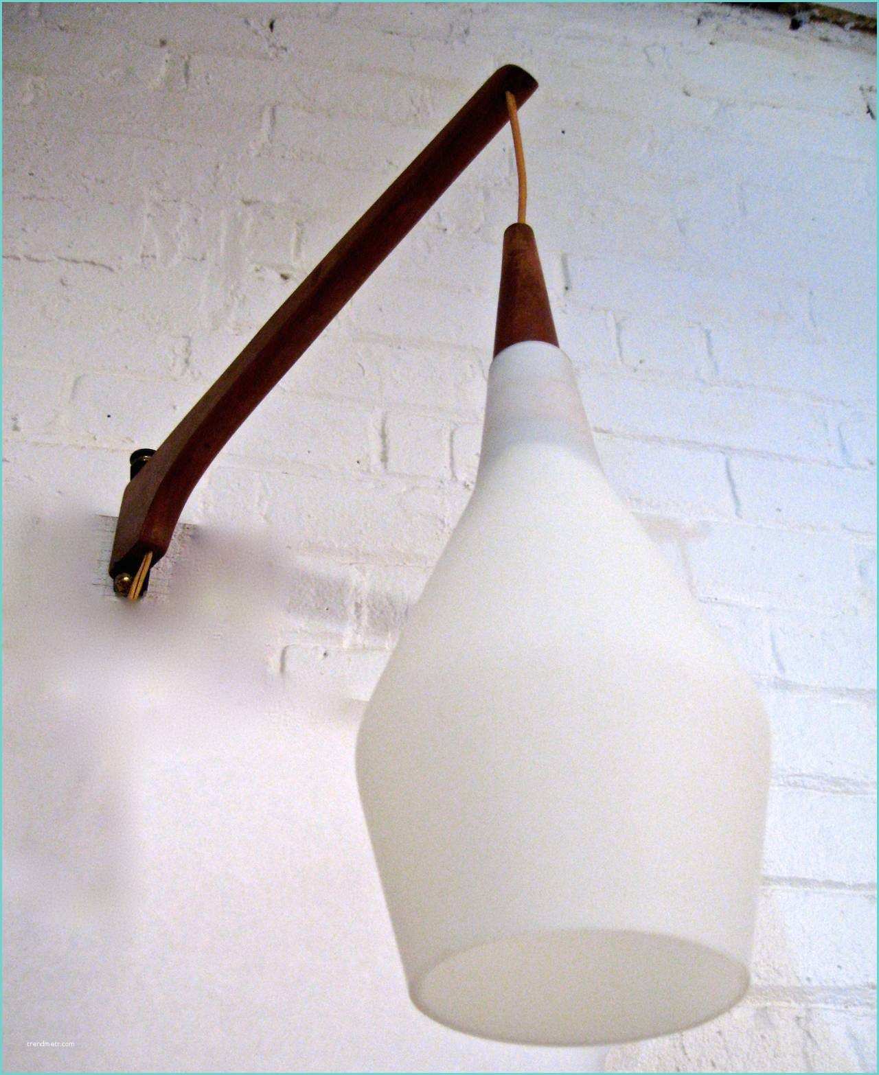 Midcentury Wall Sconce Mid Century Modern Swing Arm Cased Glass Sconce at 1stdibs