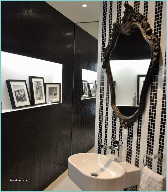 Miroir Baroque Noir Mosaïque Salle De Bain Esthétique Avec Plusieurs Avantages