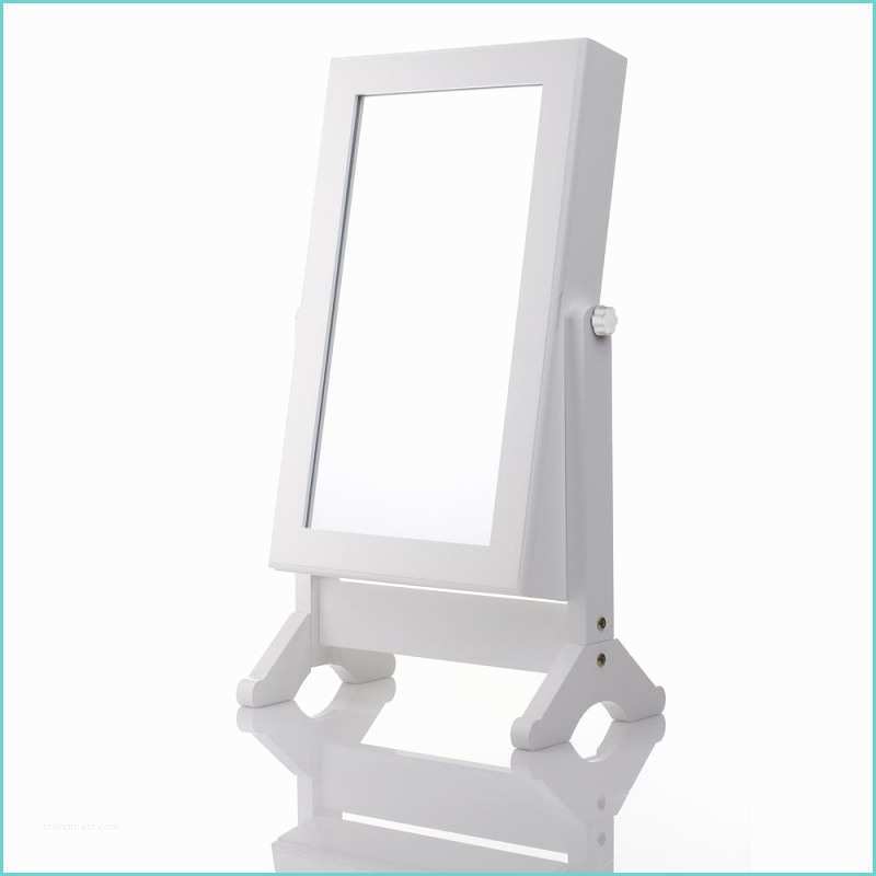 Miroir Pivotant Avec Rangement Armoire à Bijoux Avec Miroir Inclinable Blanc