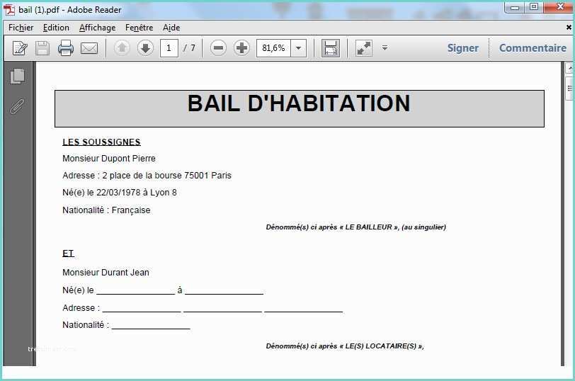 Modele Bail Location Gratuit Word Contrat De Location Gratuit Word Exemple Bail