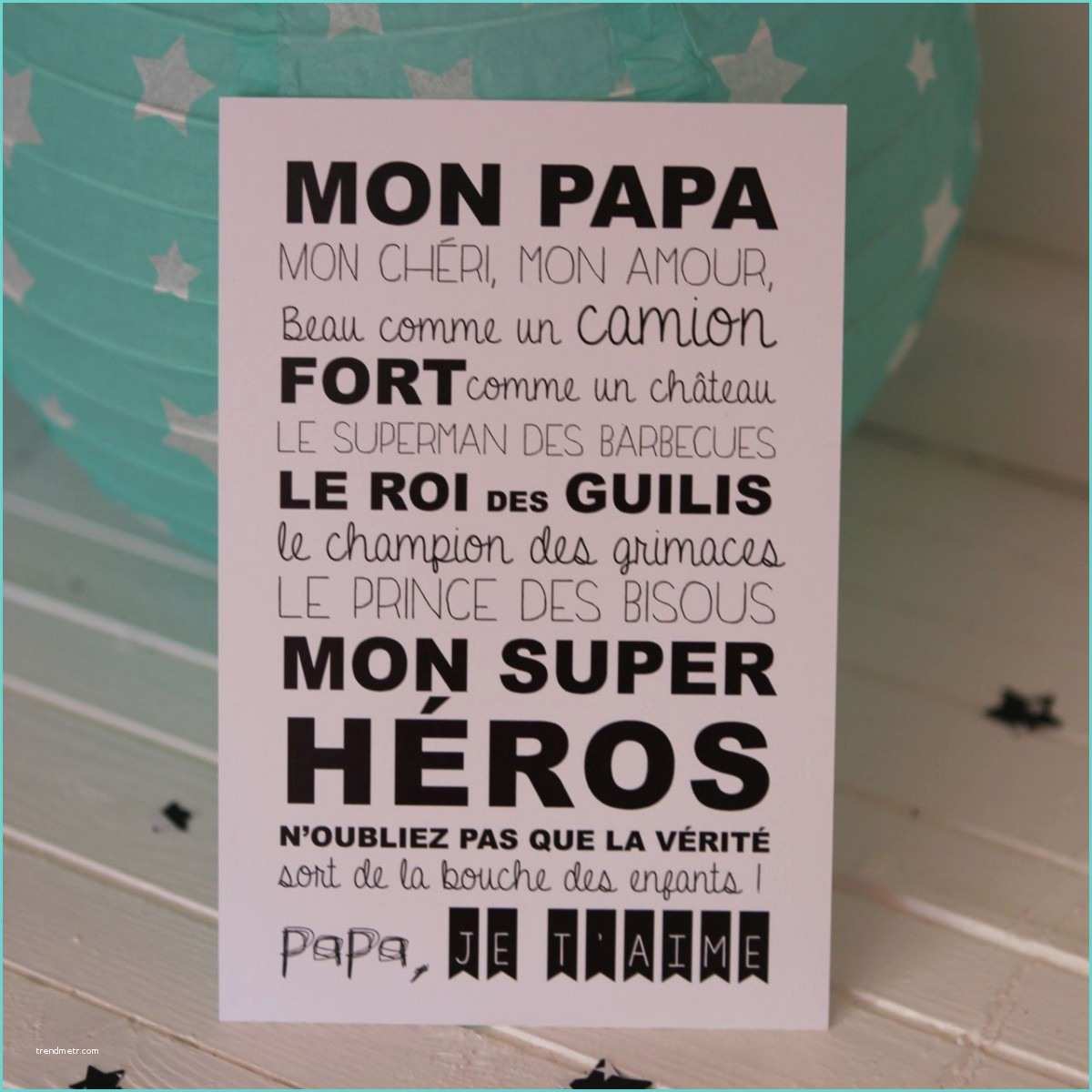 Mon Papa Est Un Super Hros Carte Postale "mon Papa" Les P’tites Fées
