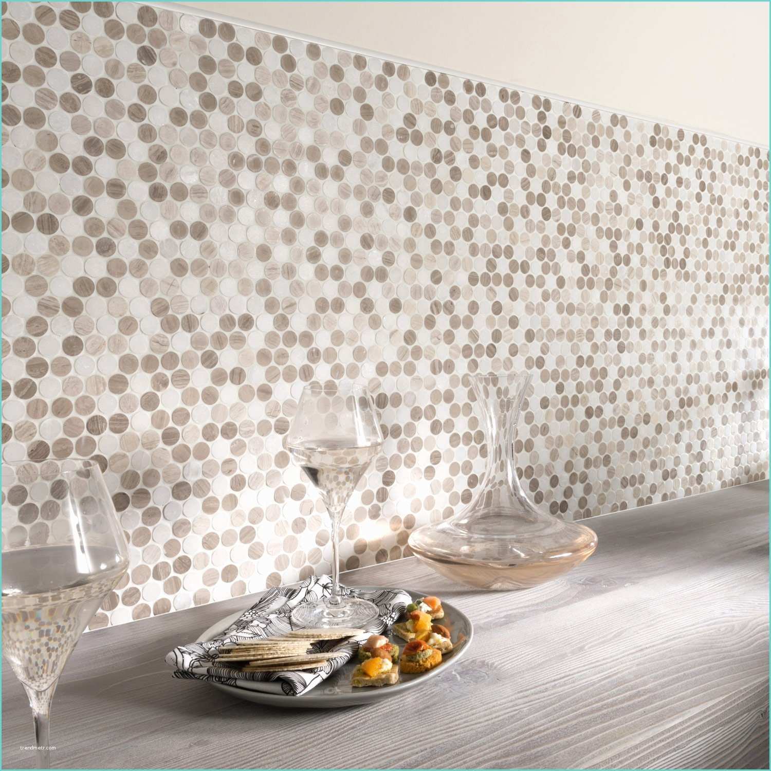 Mosaique Inox Leroy Merlin Mosaïque sol Et Mur Pastille Marbre Blanc Et Moka