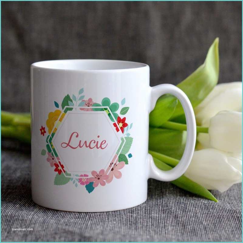 Mug Avec Prnom Pas Cher Mug Fleuri Personnalisable Avec Prénom
