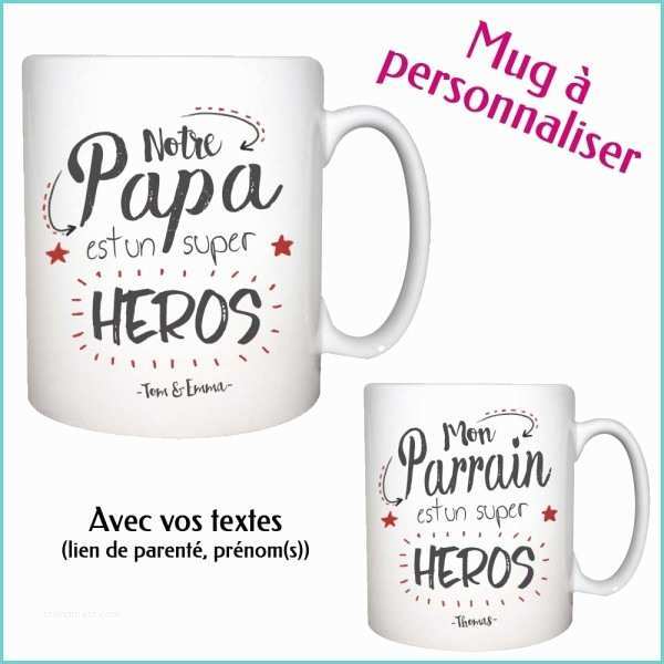 Mug Avec Prnom Pas Cher Mug Personnalisé Modèle Super Héros Pour Papa Parrain