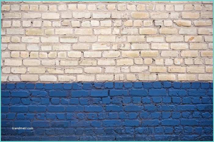 Mur Pierre Peint Blanc Papier Peint Blanc Et Mur De Briques Bleu Brique • Pixers