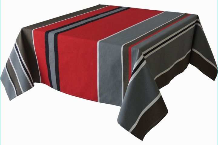 Nappes Enduites Rectangulaires Nappe Titus Tissu Rouge Gris