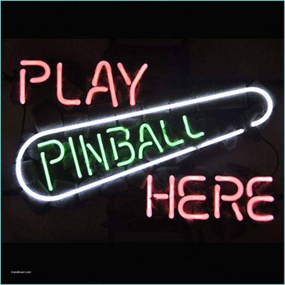 Neon Bar Signs Warrington Professional Play Pinball Here Game Room Beer Bar Neon