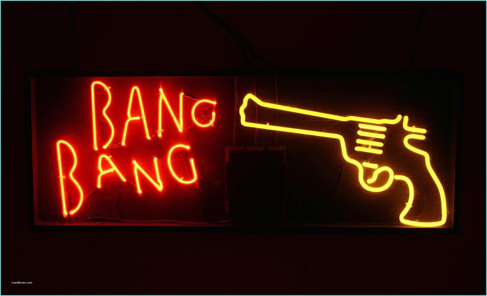 Neon Light Signs Warrington 2018 Bang Gun Neon Sign Real Glass Tube Bar Customer Light