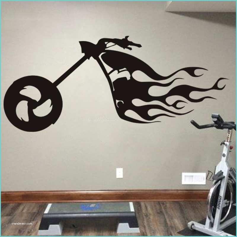 New Bike Stickers Design Art Design Cheap Home Decoration Pvc Fire Motor Bike Wall