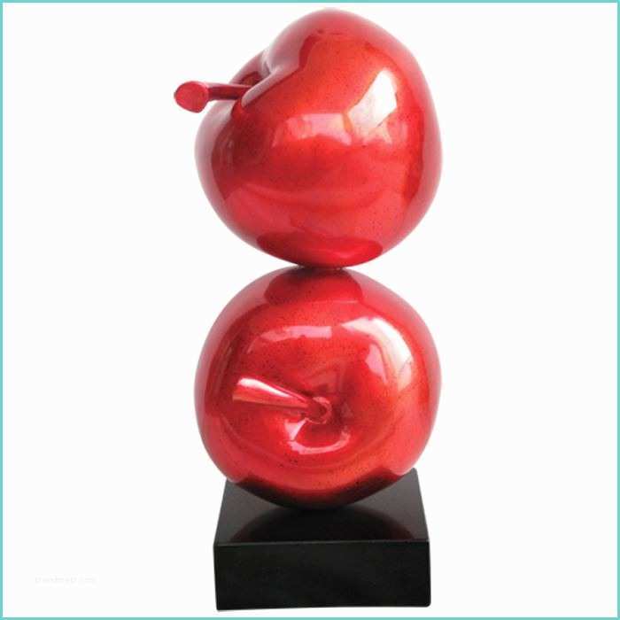 Objet Deco Design Rouge Grande Statuette Pommes Rouge Deco Design Resine Achat