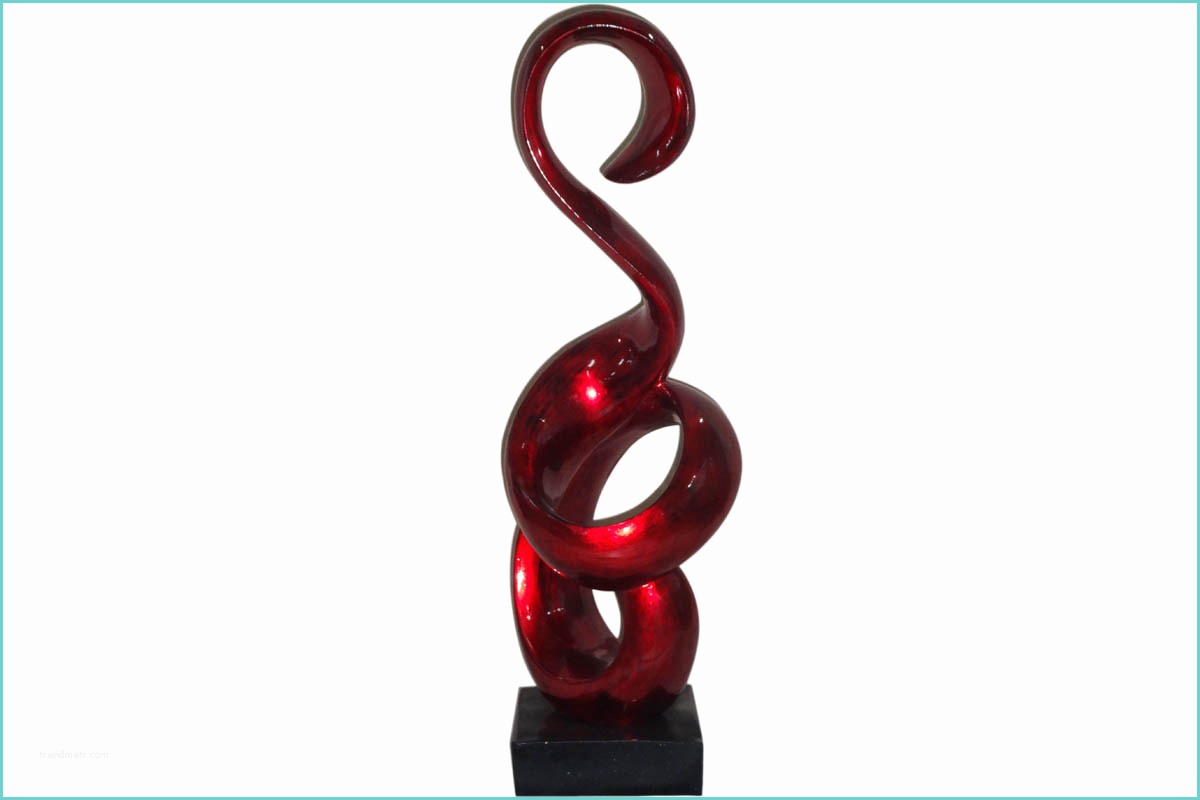 Objet Deco Design Rouge Statue DÉco socadis Spirale tourbillon Rouge Passion