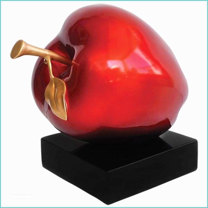 Objet Deco Design Rouge Statuette Pomme Rouge Et or Deco Design Resine Achat