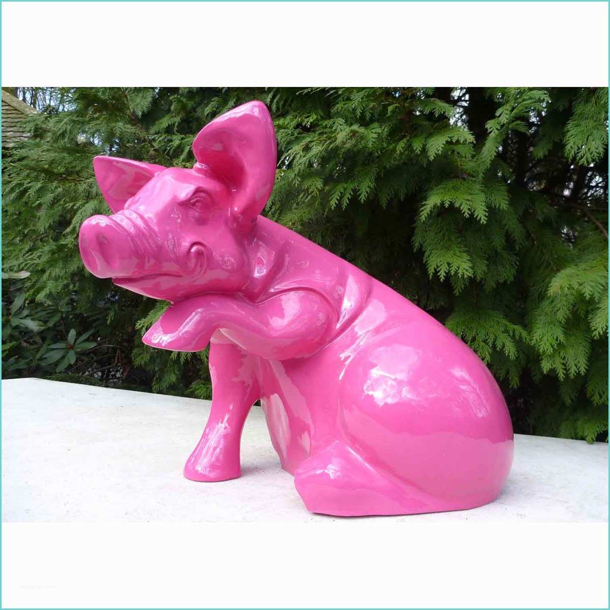 Objet Deco Design Statue Cochon En Résine Pour Décorer Un Jardin Texartes