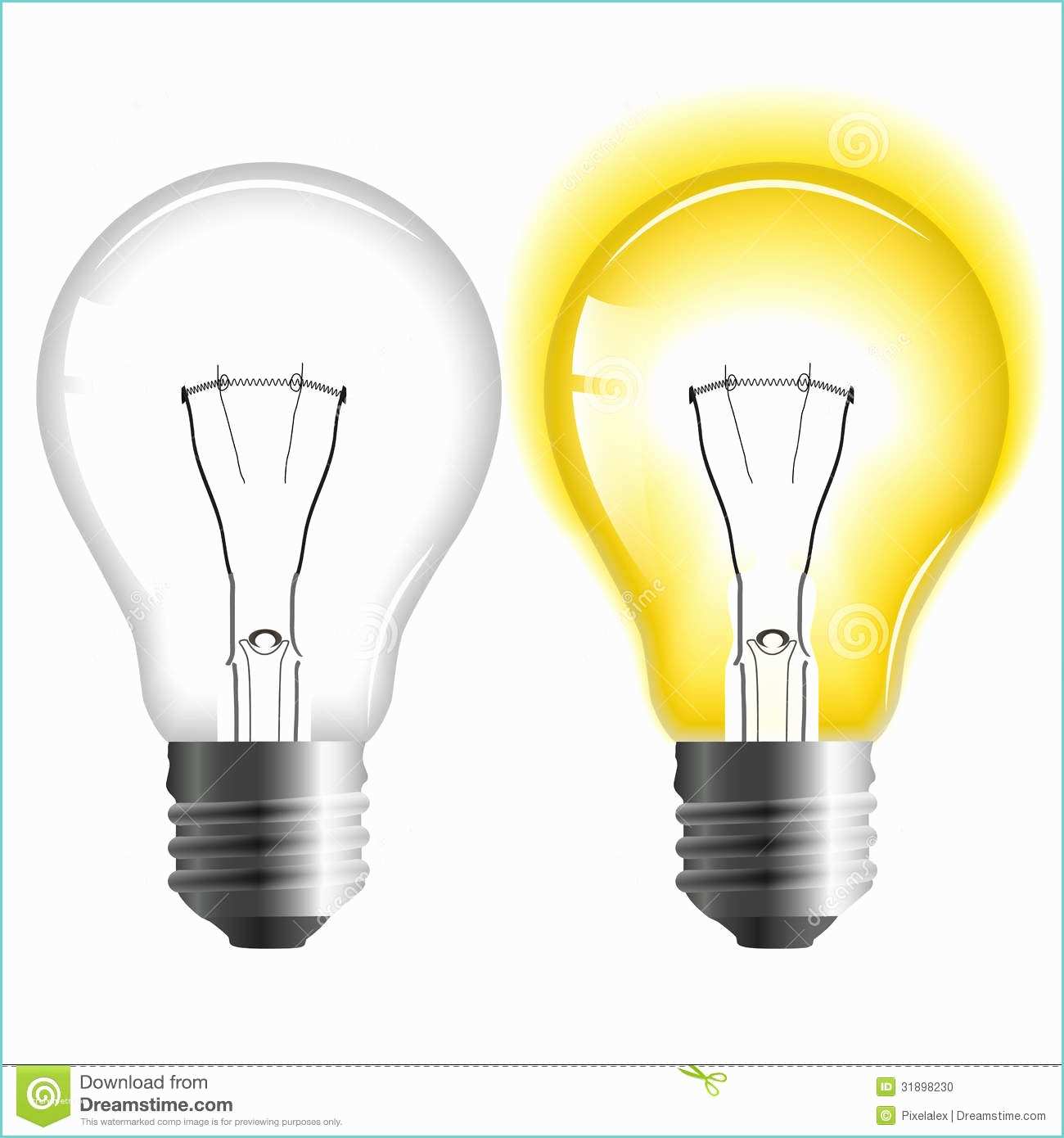 On and Off Images Glowing and Turned F Light Bulb Stock Vector Image
