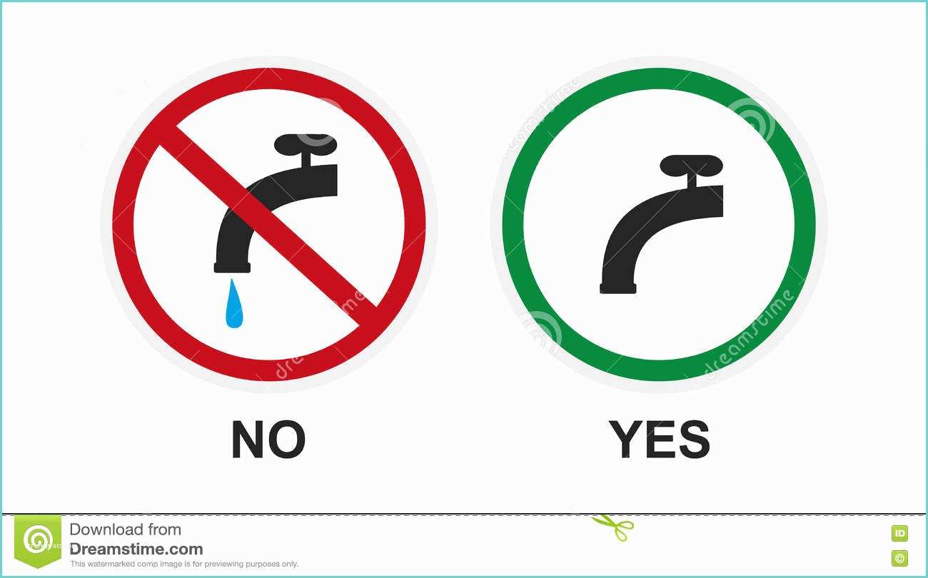 On and Off Images Warning Sign Turn F the Faucet Stock Vector