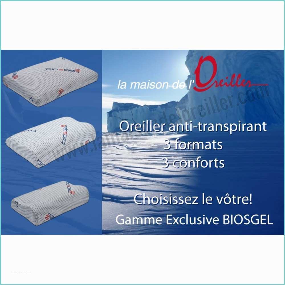 Oreiller Anti Transpirant oreiller Classique Biosgel Anti Transpirant En Gel Alvéolé