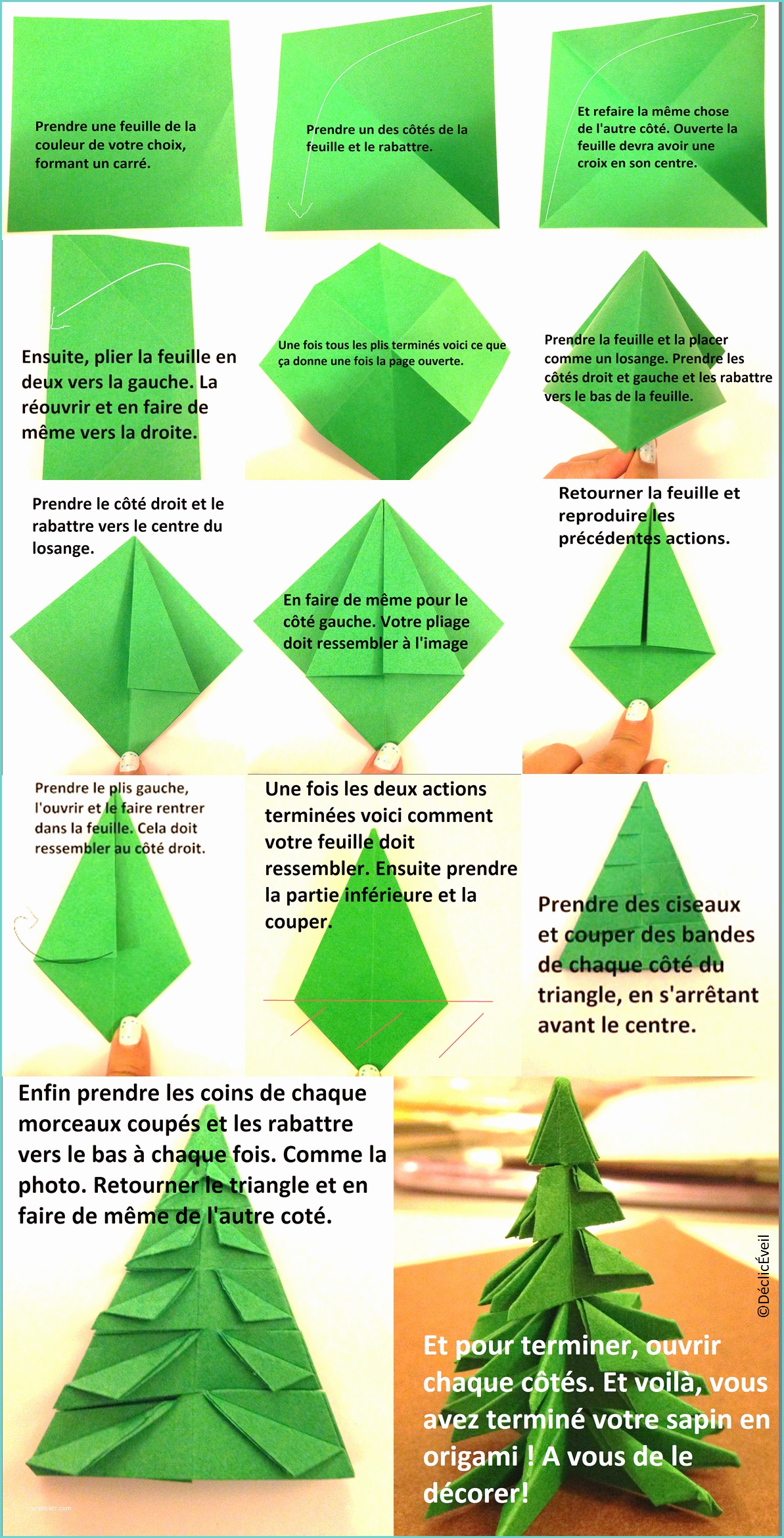 Origami De Noel Facile origami Facile Noel Sapin