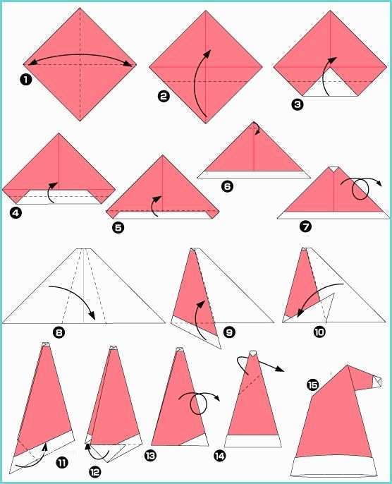 Origami Facile De Noel Diagramme D origami De Bonnet