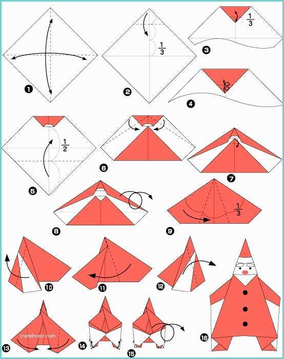 Origami toile De Noel origami Pour Les Fêtes Le Père Noël