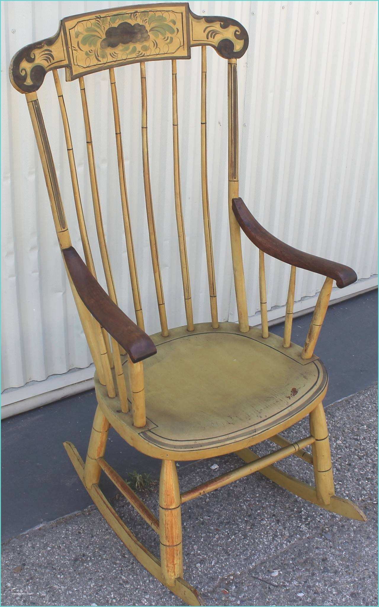 Originals Chairmakers Rocking Chair 19th Century Fancy original Painted Rocking Chair From New