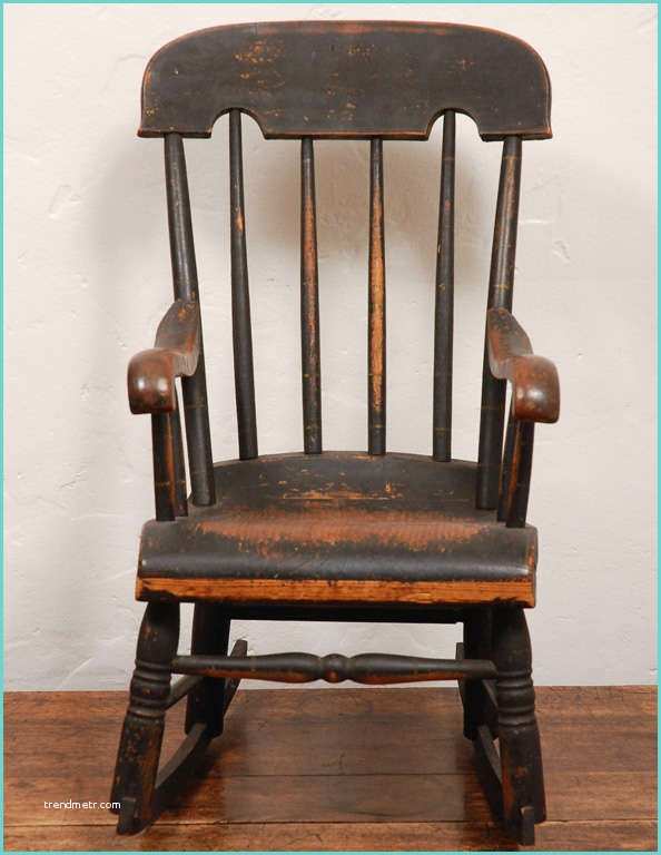 Originals Chairmakers Rocking Chair Early New England 19thc original Painted Childs Rocking