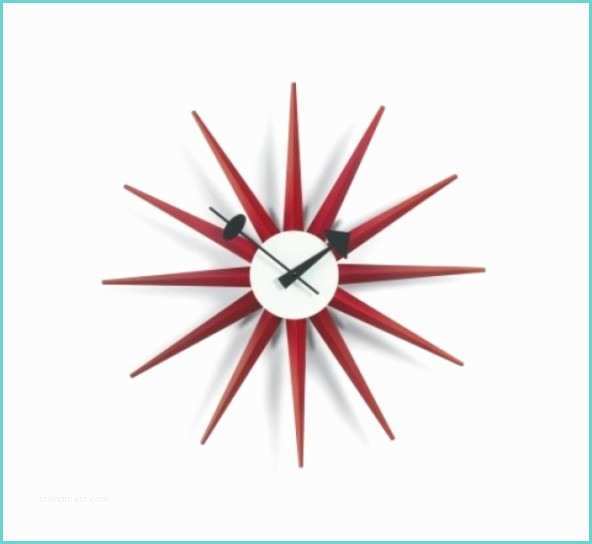 Orologi Da soggiorno Moderni Sunburst Clock Rosso Vitra
