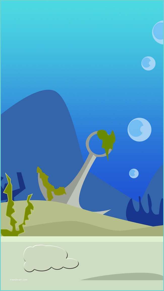 hand drawn cartoon landscape h5 seabed anchor background