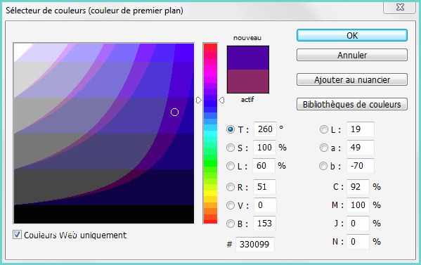 210 photoshop palette couleurs web securisee