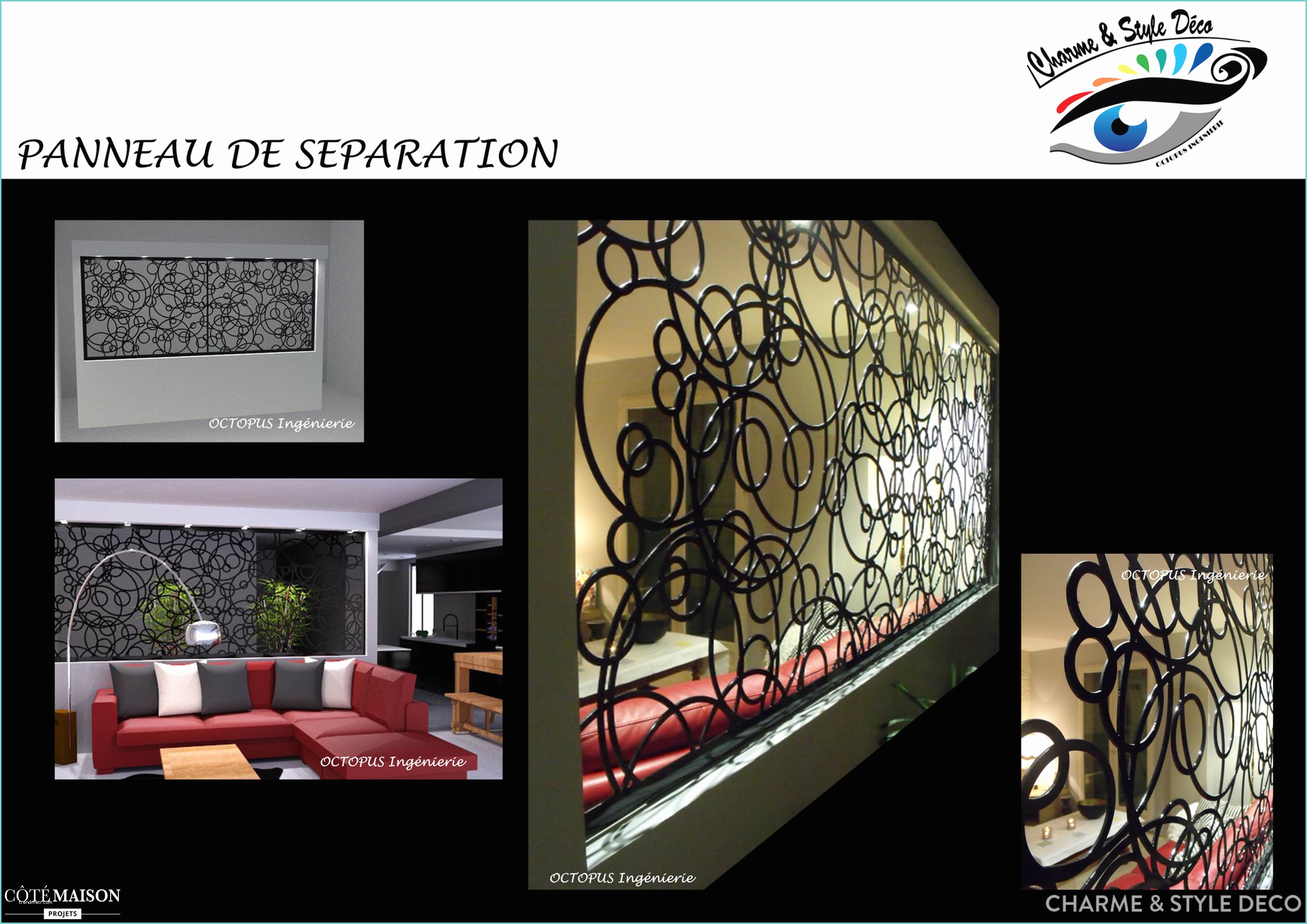 Panneau De Sparation Intrieur Panneau Et Separation Metal Sur Mesure Charme & Style
