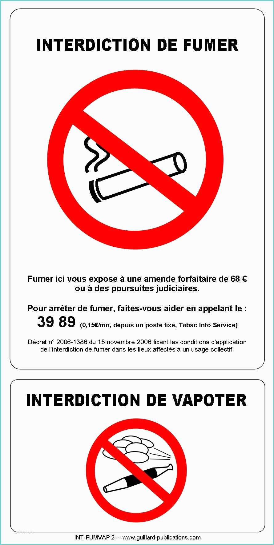 Panneau Interdit De Vapoter Panneau Interdiction De Fumer Et Vapoter Guillard