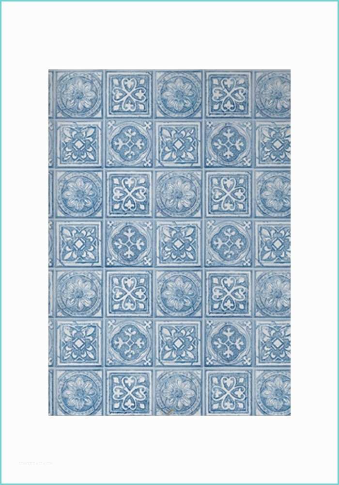 Papier Peint Imitation Ceramique Carreau Ciment Bleu Nappe Enduite Tissu Enduit Carreaux